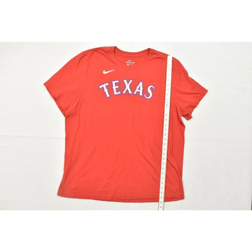 Nike Texas Rangers Rougned Odor 12 Red MLB Baseball Player T-Shirt Men's Size XX